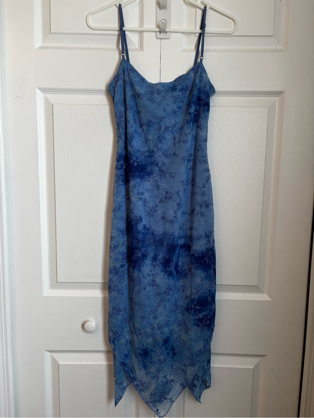 Blue Floral Lined Body Con Y2K Dress